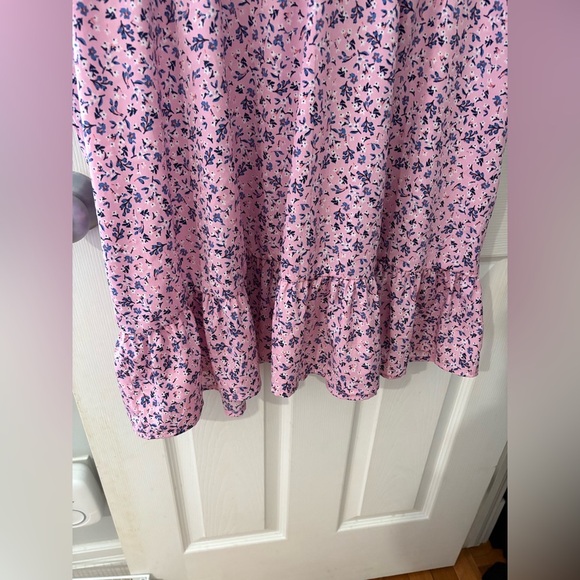 Pretty Little Thing plus size 2XL pink ruffle mini dress floral short sleeve - Picture 4 of 11